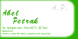 abel petrak business card